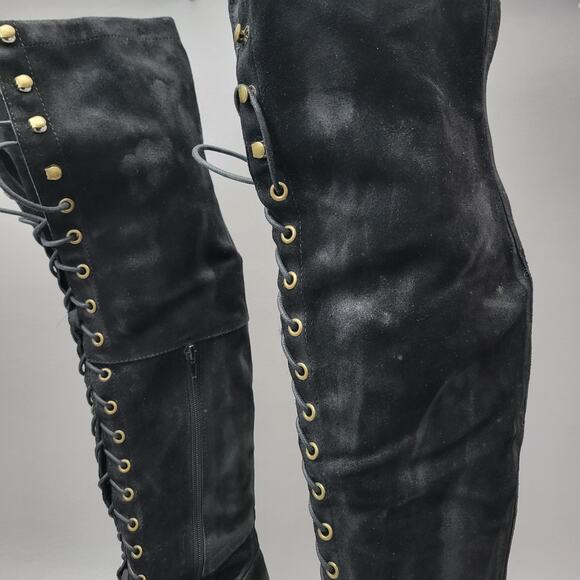 Stylish Black Over the Knee Boots - Picture 5 of 16